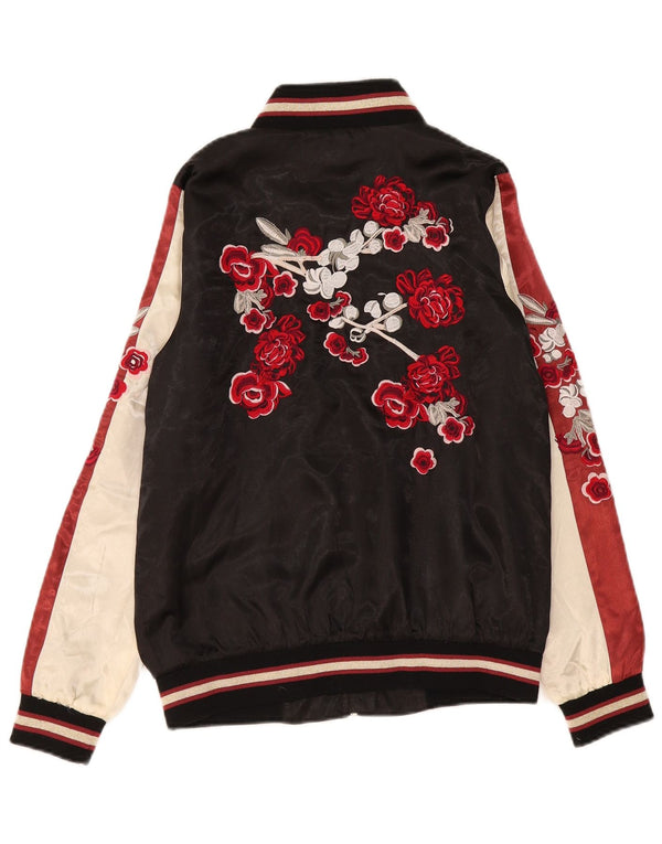 Γυναικείο Biba Graphic Bomber Jacket UK 8 Small Black Floral Polyester