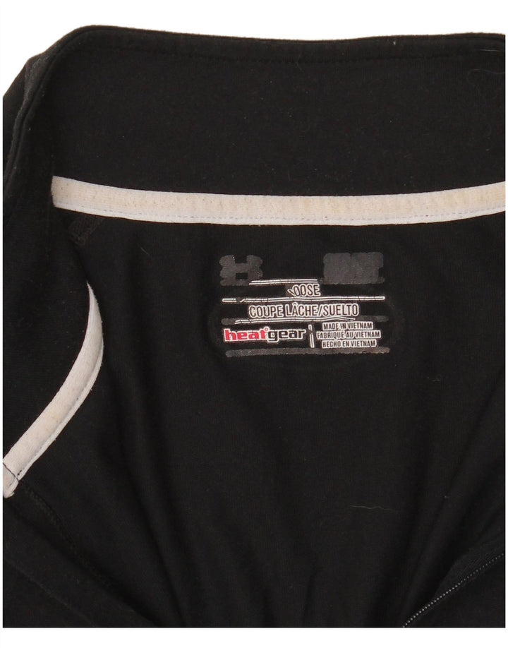 Ανδρική φόρμα αθλητικής φόρμας Under Armor Heat Gear με φερμουάρ πουλόβερ στο επάνω μέρος, μεσαίο μαύρο