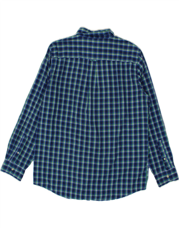 CHAPS Mens Easy Care Shirt Large Blue Check Cotton Vintage Chaps and Second-Hand Chaps from Messina Hembry 