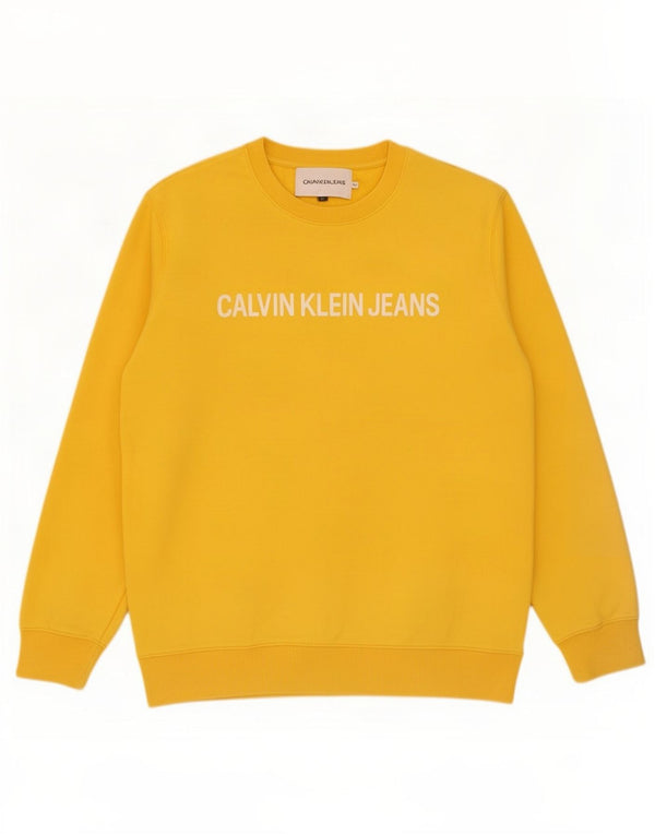 Ανδρικό γραφικό φούτερ Calvin Klein Jeans Jumper XL Κίτρινο βαμβακερό
