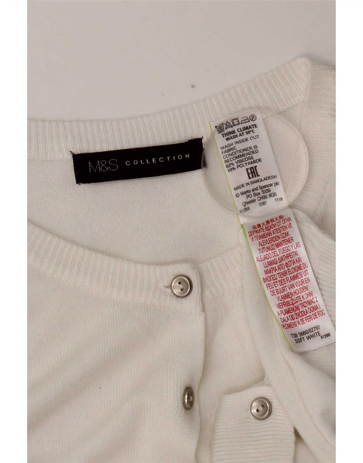 Marks & Spencer Γυναικεία ζακέτα Crop UK 12 μεσαία λευκή βισκόζη