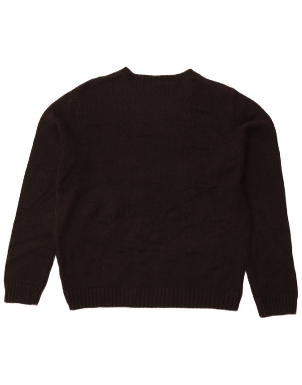 Zara Γυναικείο πουλόβερ με λαιμόκοψη UK 14 Large Μαύρο Ακρυλικό