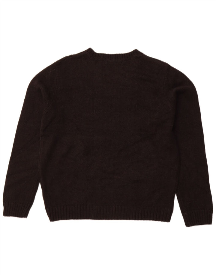 Zara Γυναικείο πουλόβερ με λαιμόκοψη UK 14 Large Μαύρο Ακρυλικό