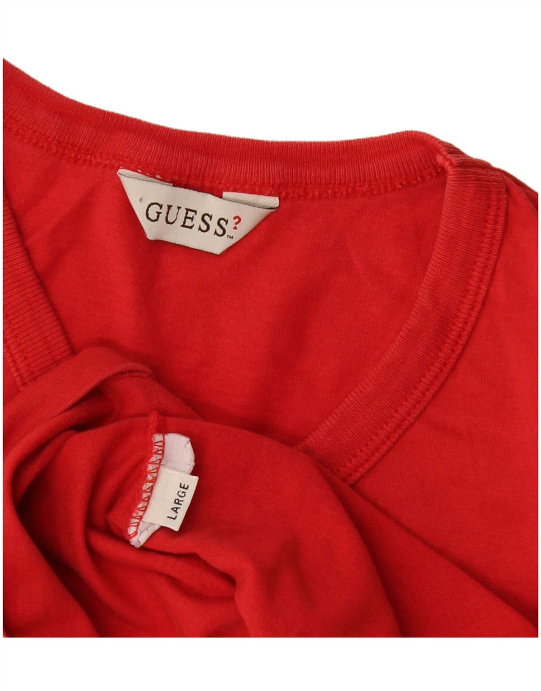 Γυναικείο γραφικό μπλουζάκι Guess Top UK 14 Large Red