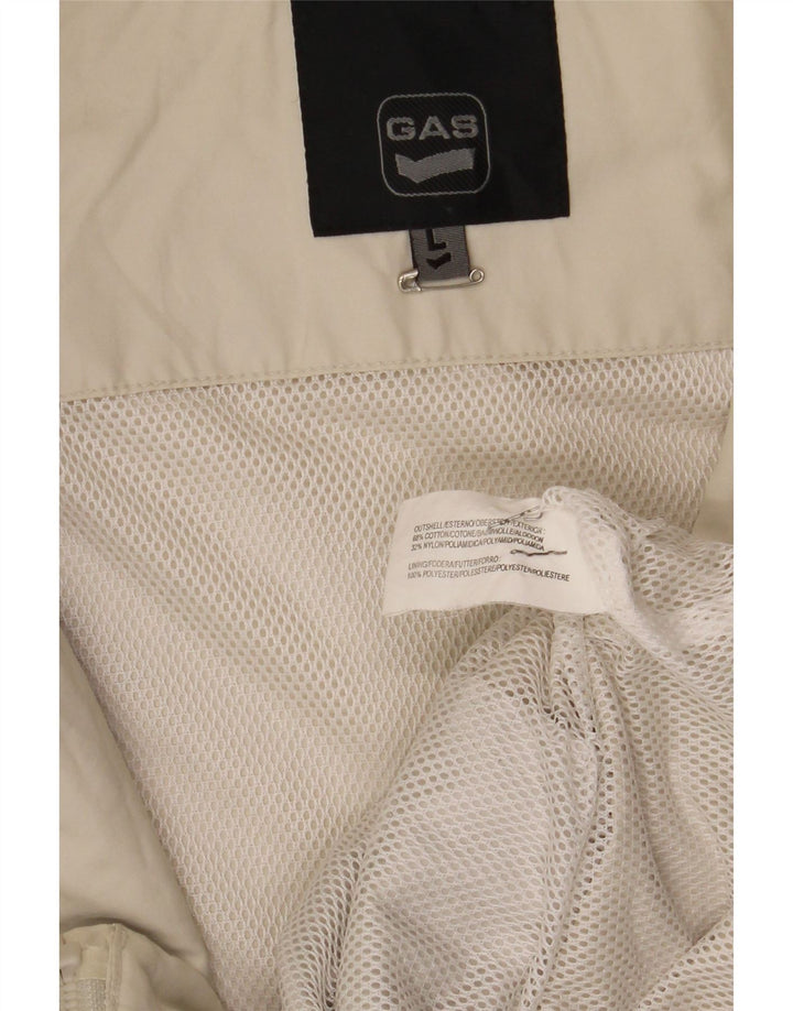 Ανδρικό Gas Hooded Bomber Jacket UK 40 μεγάλο λευκό βαμβακερό