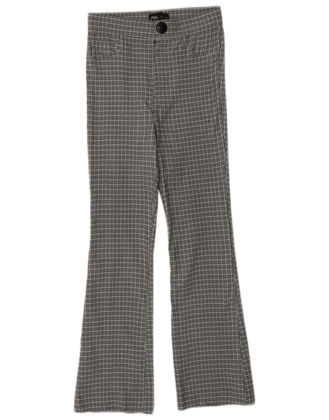 Γυναικείο ZARA Bootcut Casual Παντελόνι Small W26 L26 Grey Chevron