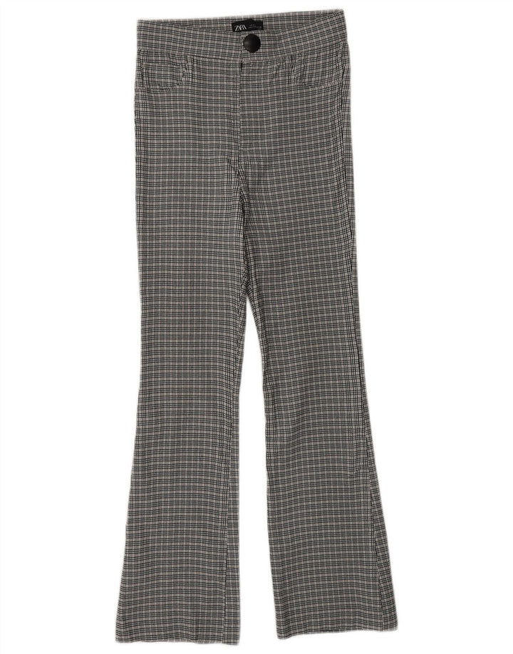 Γυναικείο ZARA Bootcut Casual Παντελόνι Small W26 L26 Grey Chevron