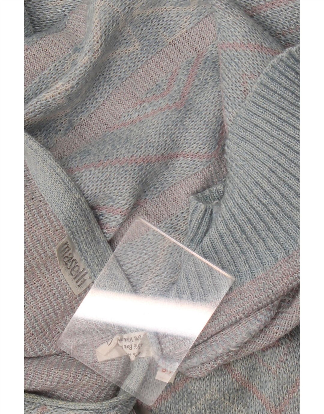 Maselli Γυναικείο πουλόβερ με λαιμόκαυμα IT 54 3XL Blue Argyle/Diamond