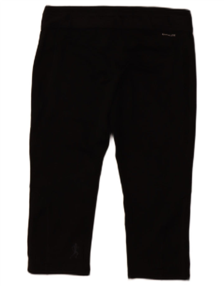 ADIDAS Womens Climalite Capri Leggings UK 14 Medium Black Polyester