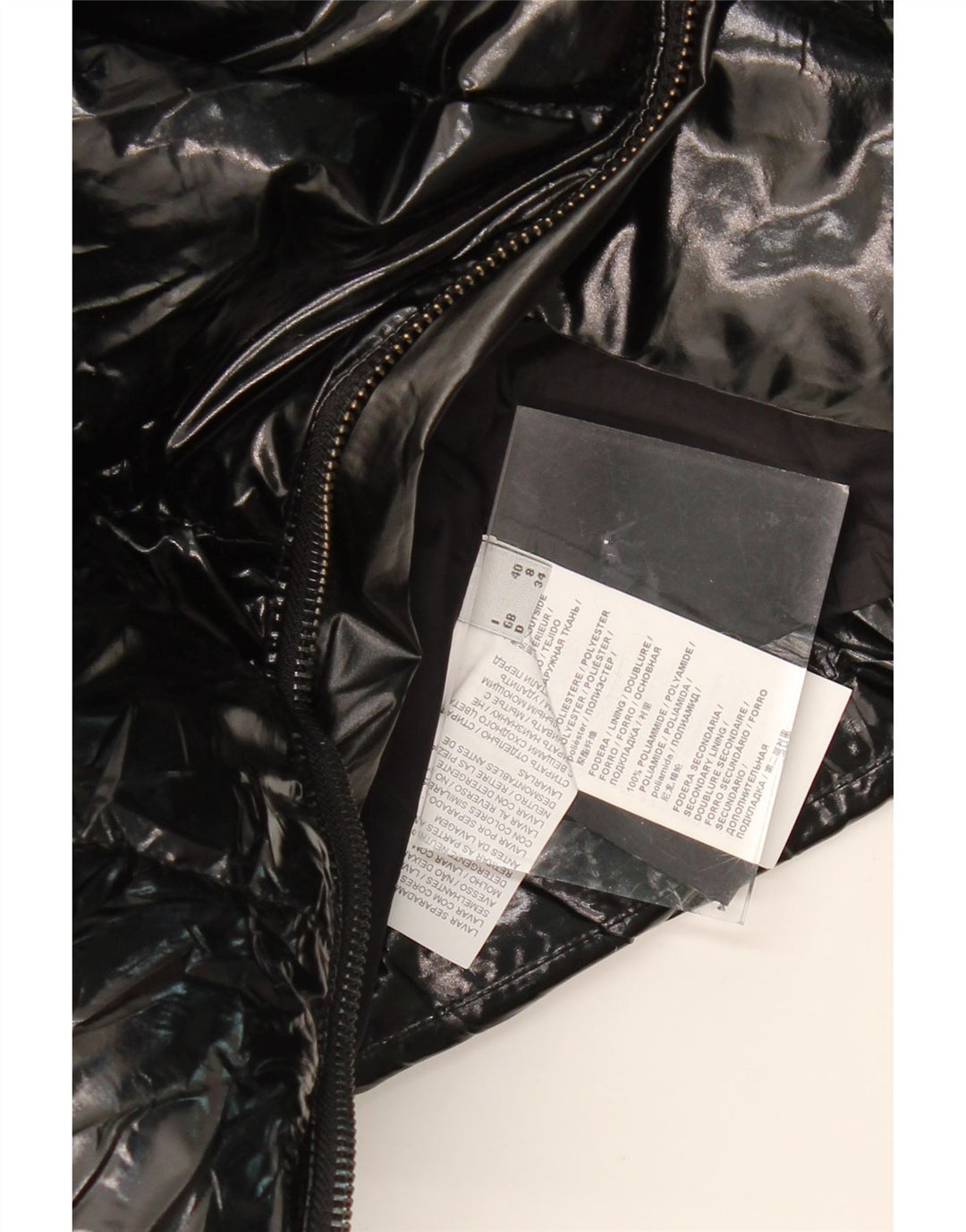 PINKO Womens Graphic Padded Jacket US 8 Medium Black Polyester Vintage Pinko and Second-Hand Pinko from Messina Hembry 