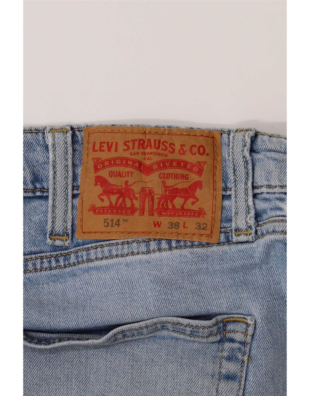 Levi's Mens 514 Straight Jeans W38 L32 Μπλε Βαμβακερό