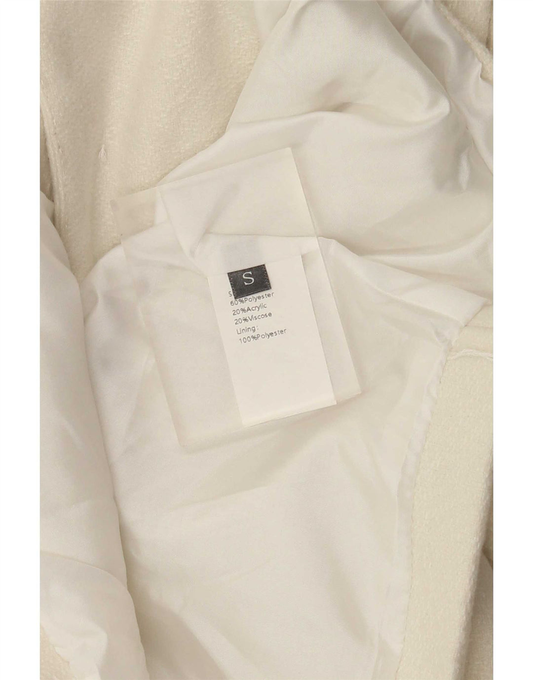 Vintage γυναικείο μπουφάν Bolero UK 10 Small Off White Polyester