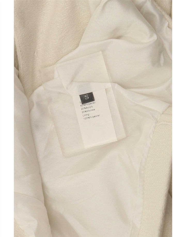 Vintage γυναικείο μπουφάν Bolero UK 10 Small Off White Polyester