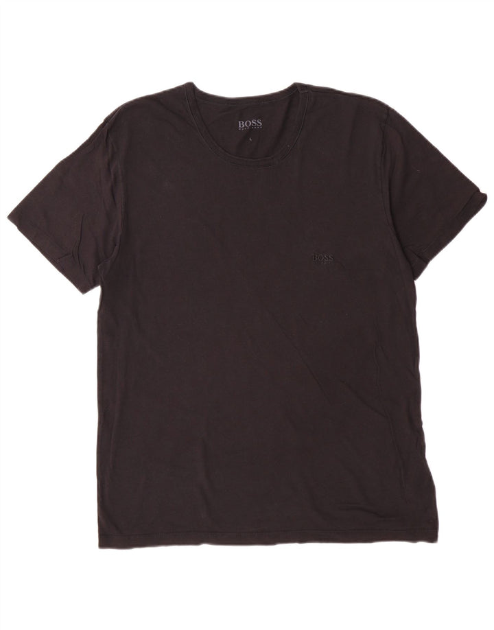 Ανδρικό T-Shirt Hugo Boss Top μεγάλο μαύρο βαμβακερό