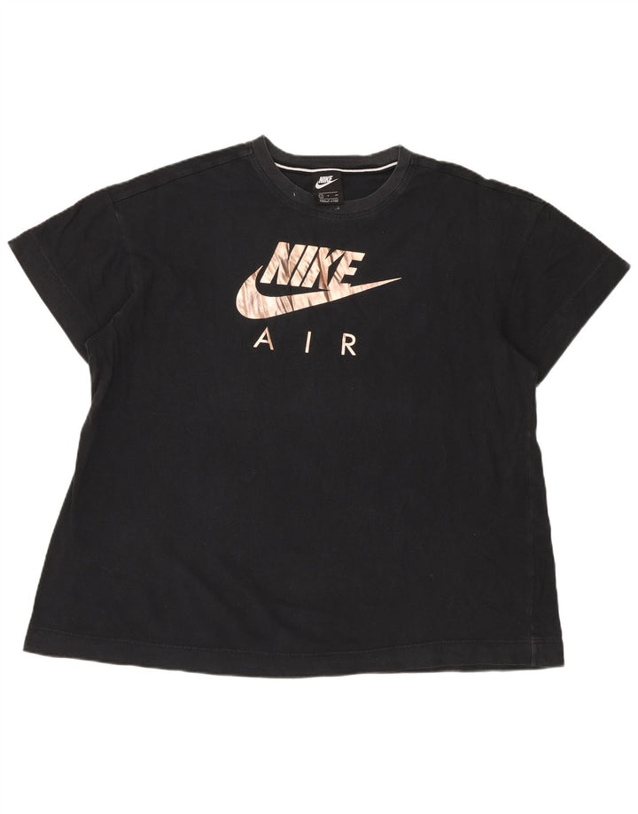 Γυναικείο γραφικό μπλουζάκι NIKE Top UK 10 Small Black