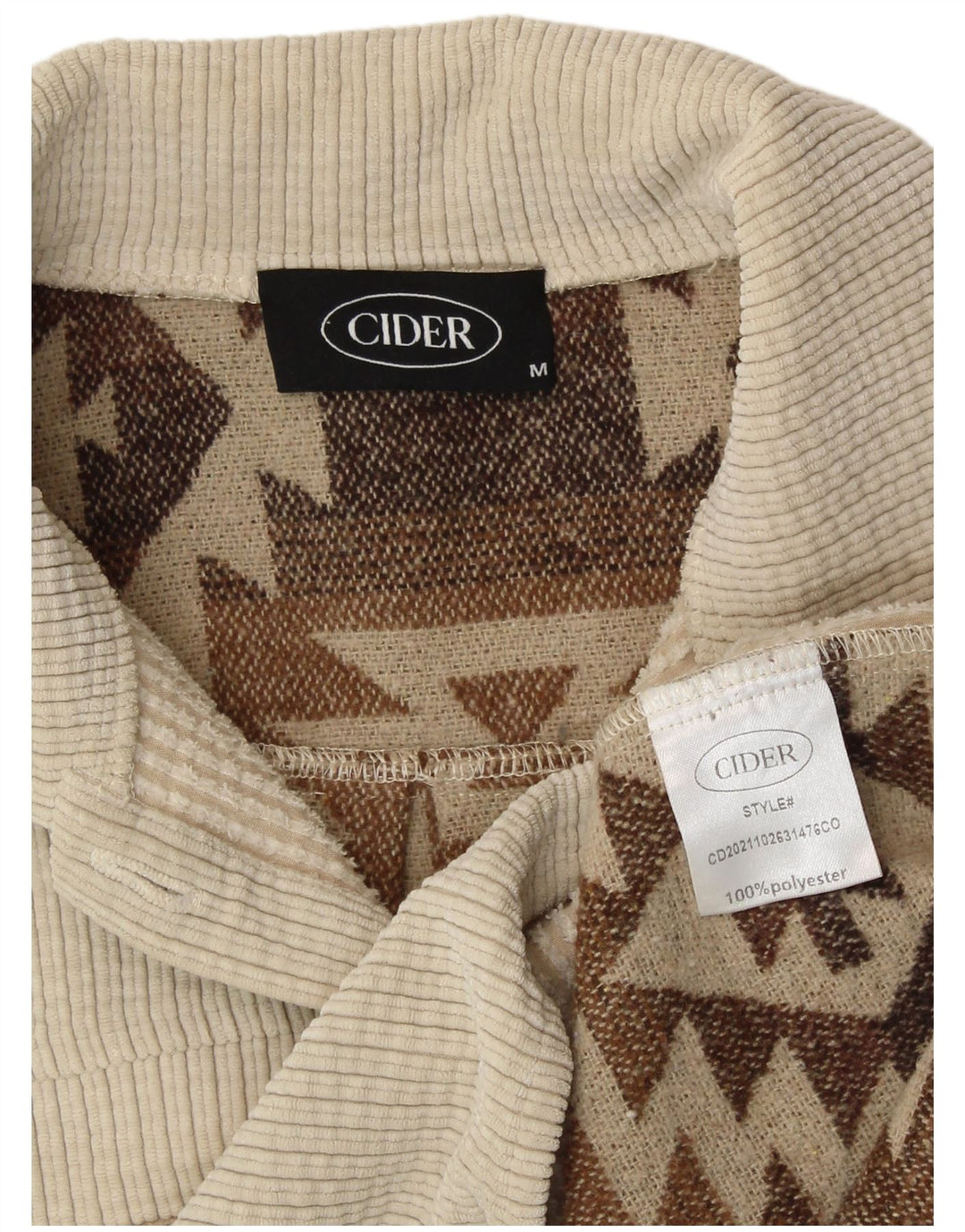 Γυναικείο πουκάμισο CIDER UK 14 Medium Beige Geometric Polyester Aztec
