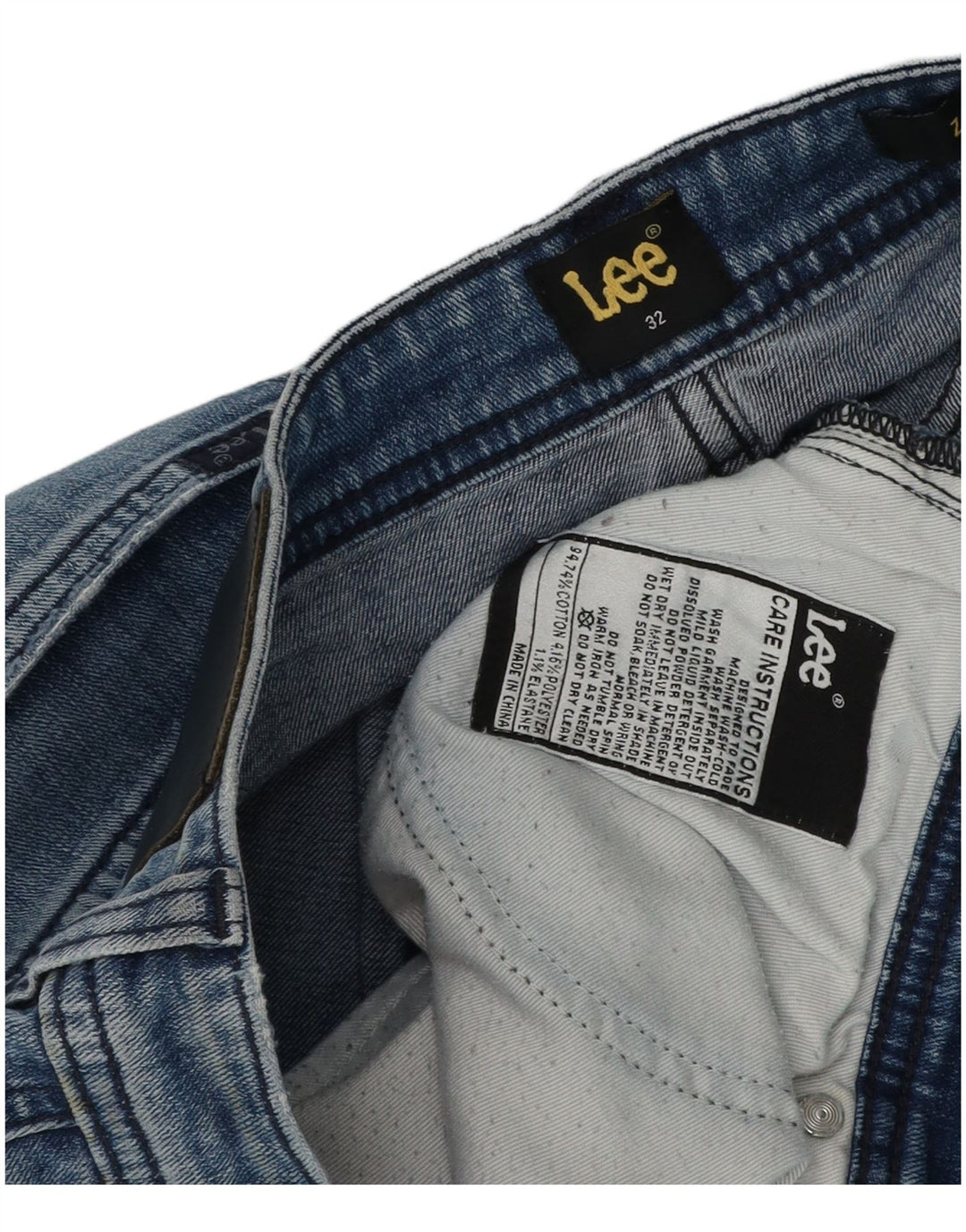 Ανδρικό τζιν σορτς Lee Distressed W32, μεσαίο μπλε βαμβακερό