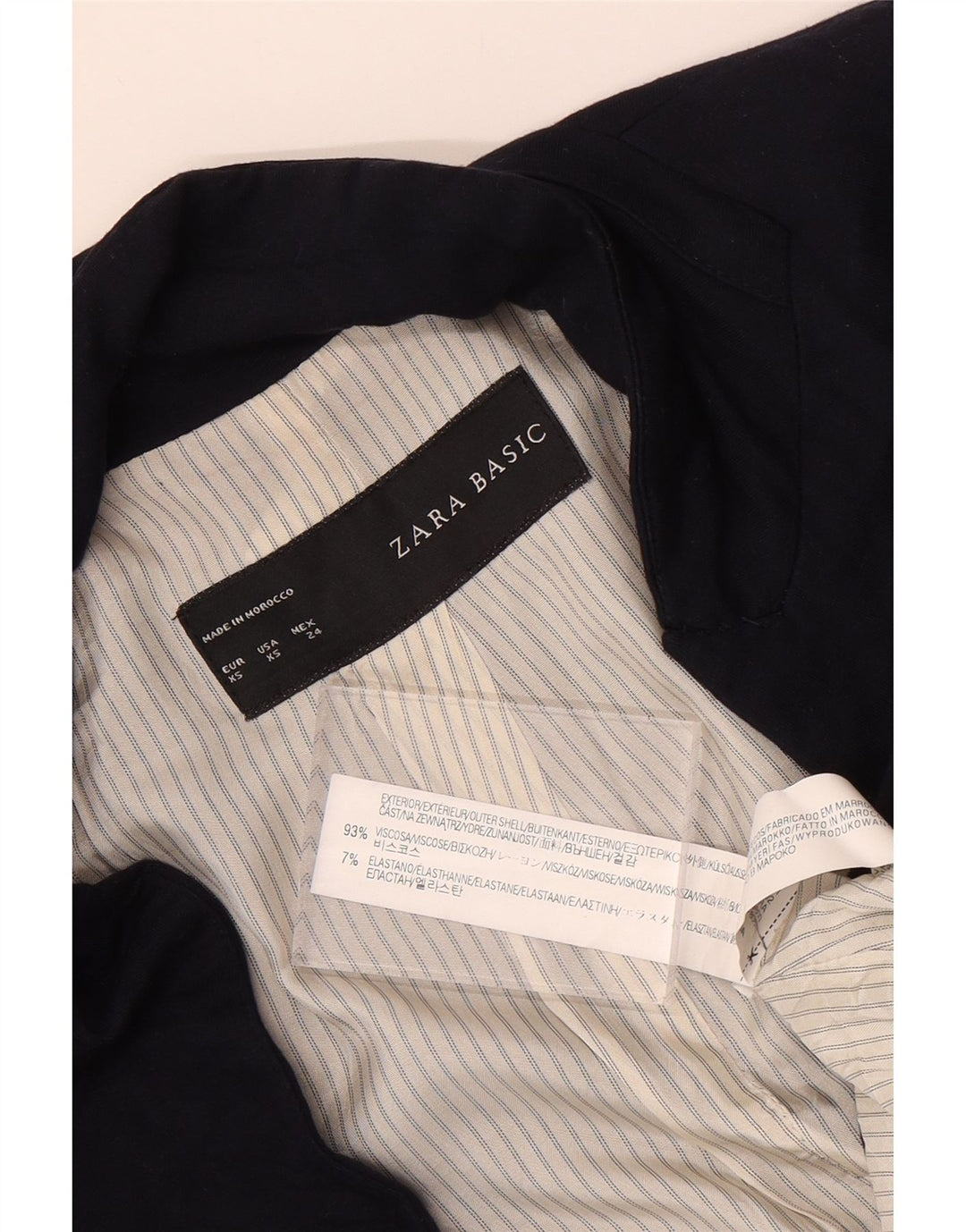 ZARA Γυναικείο σακάκι 1 κουμπιού σακάκι UK 6 XS Navy Blue Viscose