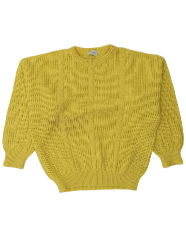 Pulloveria Mens Boat Neck Jumper Sweater Large Yellow
