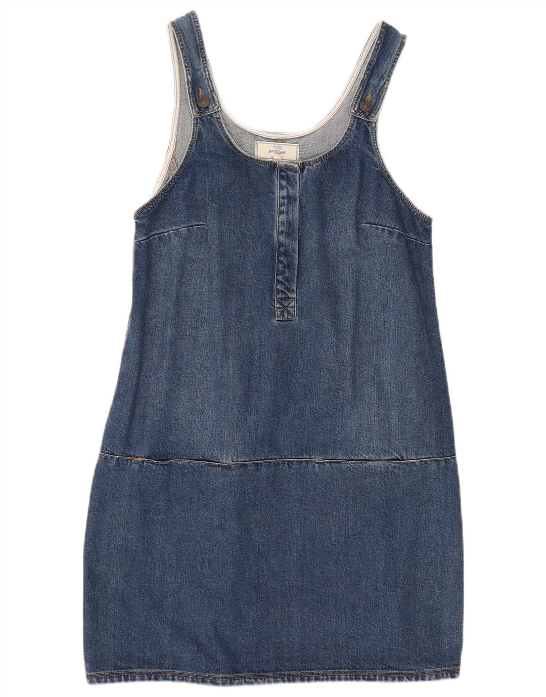 Fat Face Γυναικείο τζιν Dungaree φόρεμα UK 12 Medium Blue