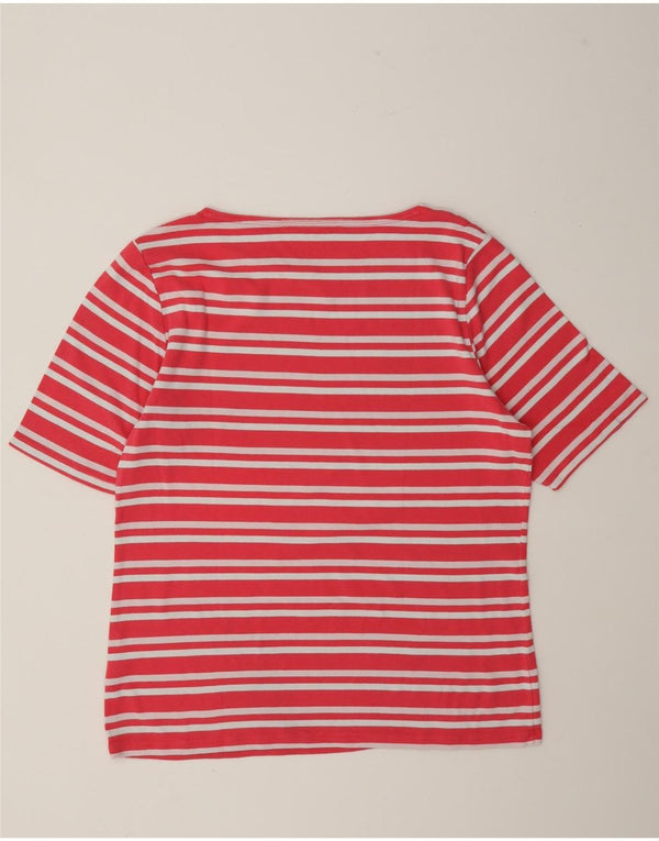 Tommy Hilfiger Γυναικείο T-Shirt Top UK 20 2XL Ροζ ριγέ βαμβακερό