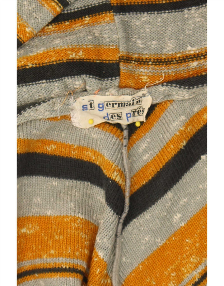 Vintage Γυναικείο πουλόβερ με κουκούλα Ζακέτα One Size Πολύχρωμο ριγέ