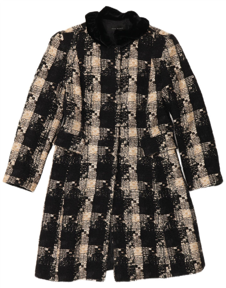 Zara Γυναικείο Πανωφόρι UK 12 Medium Black Check Wool