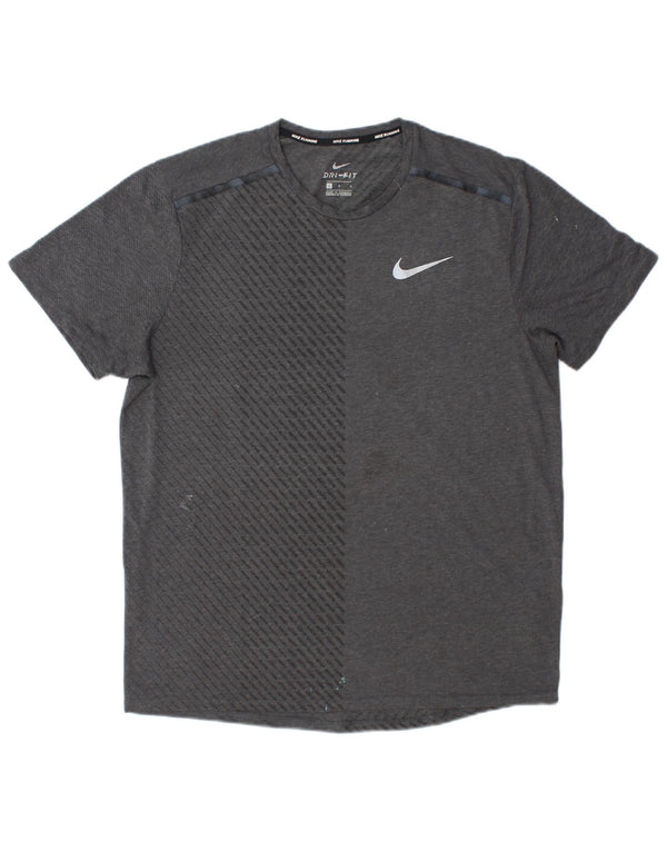 Ανδρικό T-Shirt Nike Dri Fit Top Large Grey Colourblock Πολυεστέρας