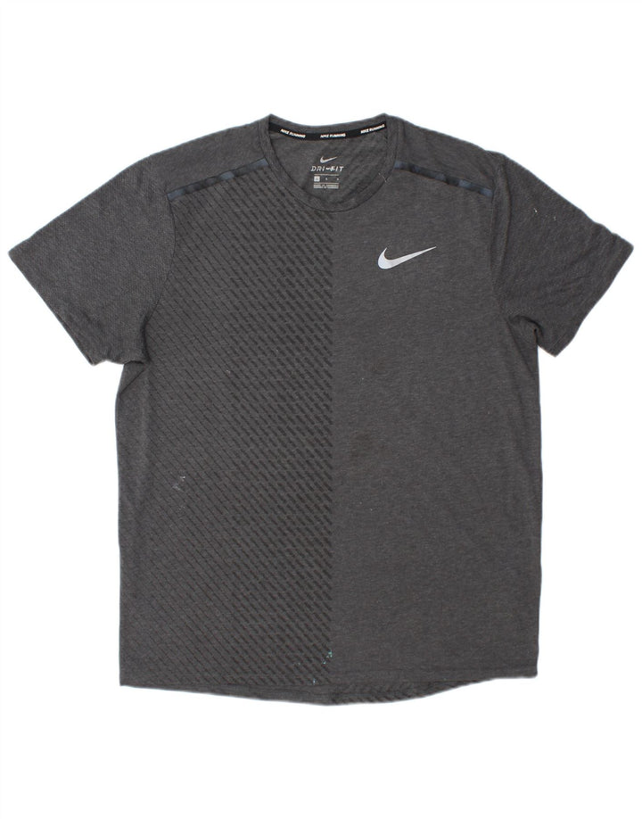 Ανδρικό T-Shirt Nike Dri Fit Top Large Grey Colourblock Πολυεστέρας