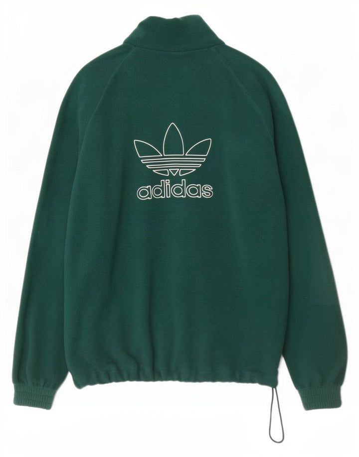 Adidas Ανδρικά γραφικά Fleece Jumper Μικρός πράσινος πολυεστέρας