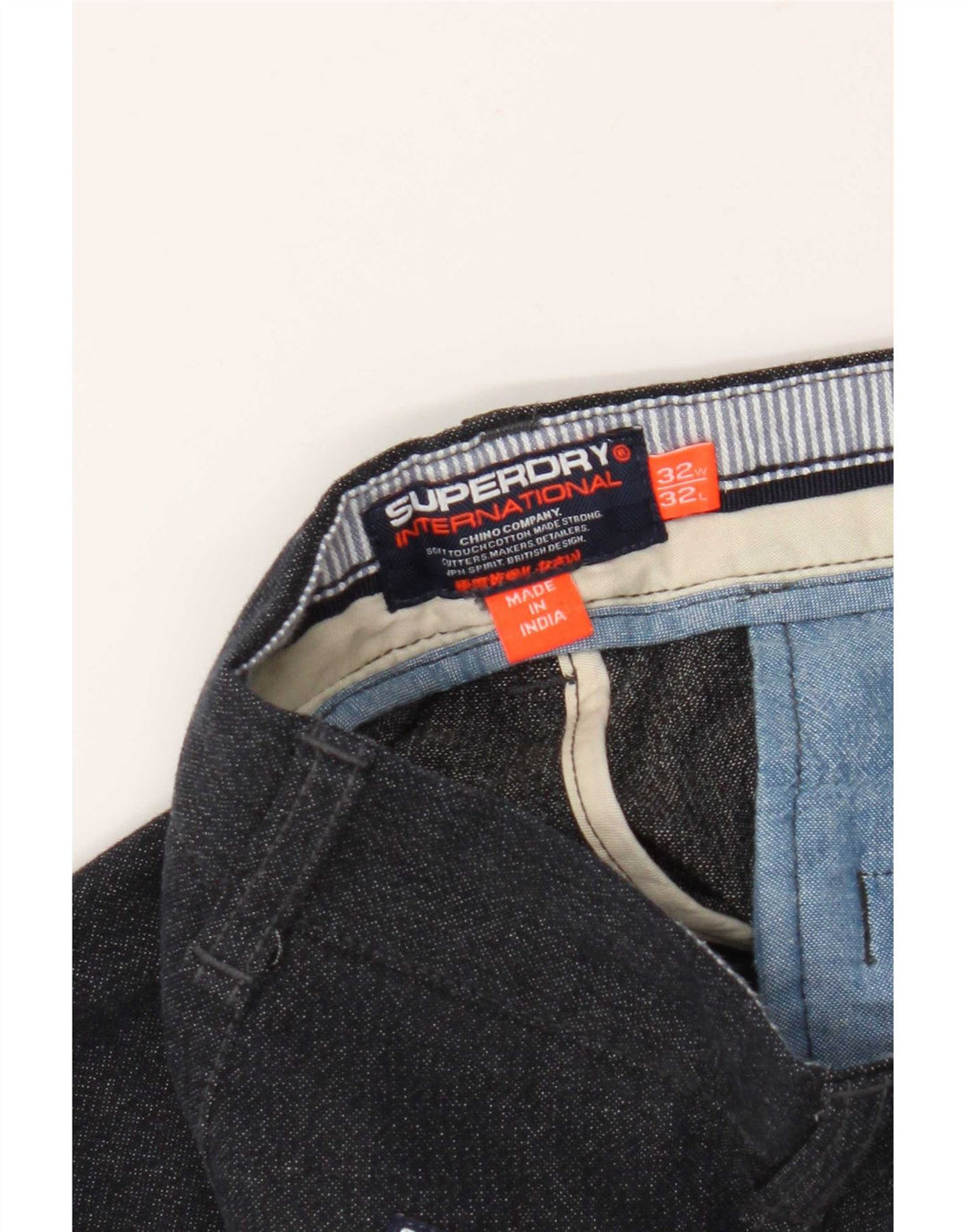 Ανδρικό Slim Chino Παντελόνι Superdry W32 L29 Navy Blue