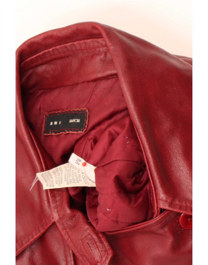 Sasch Γυναικείο Δερμάτινο Δερμάτινο Μπουφάν Biker UK 12 Medium Red