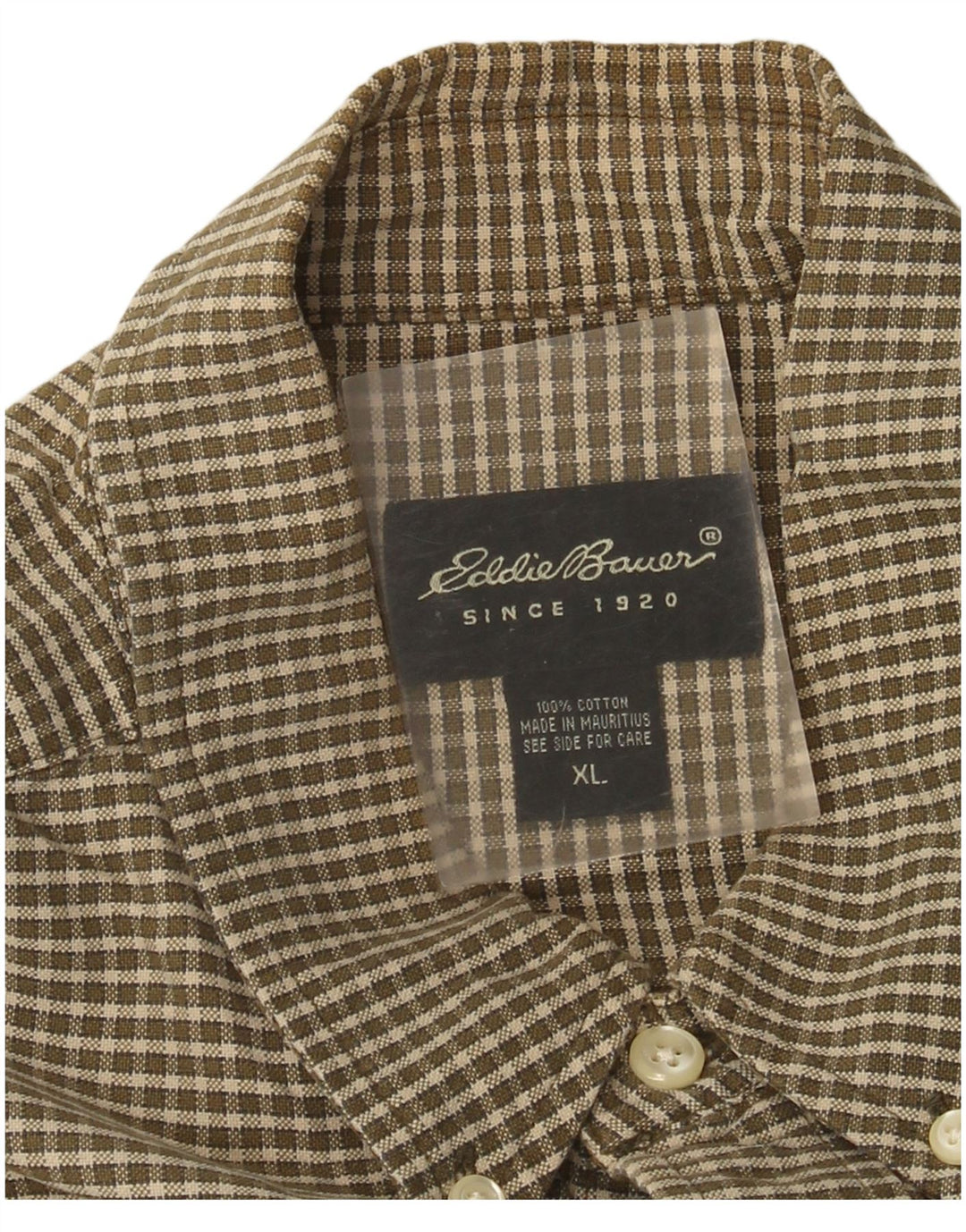 Ανδρικό πουκάμισο Eddie Bauer XL Καφέ βαμβακερό καρό