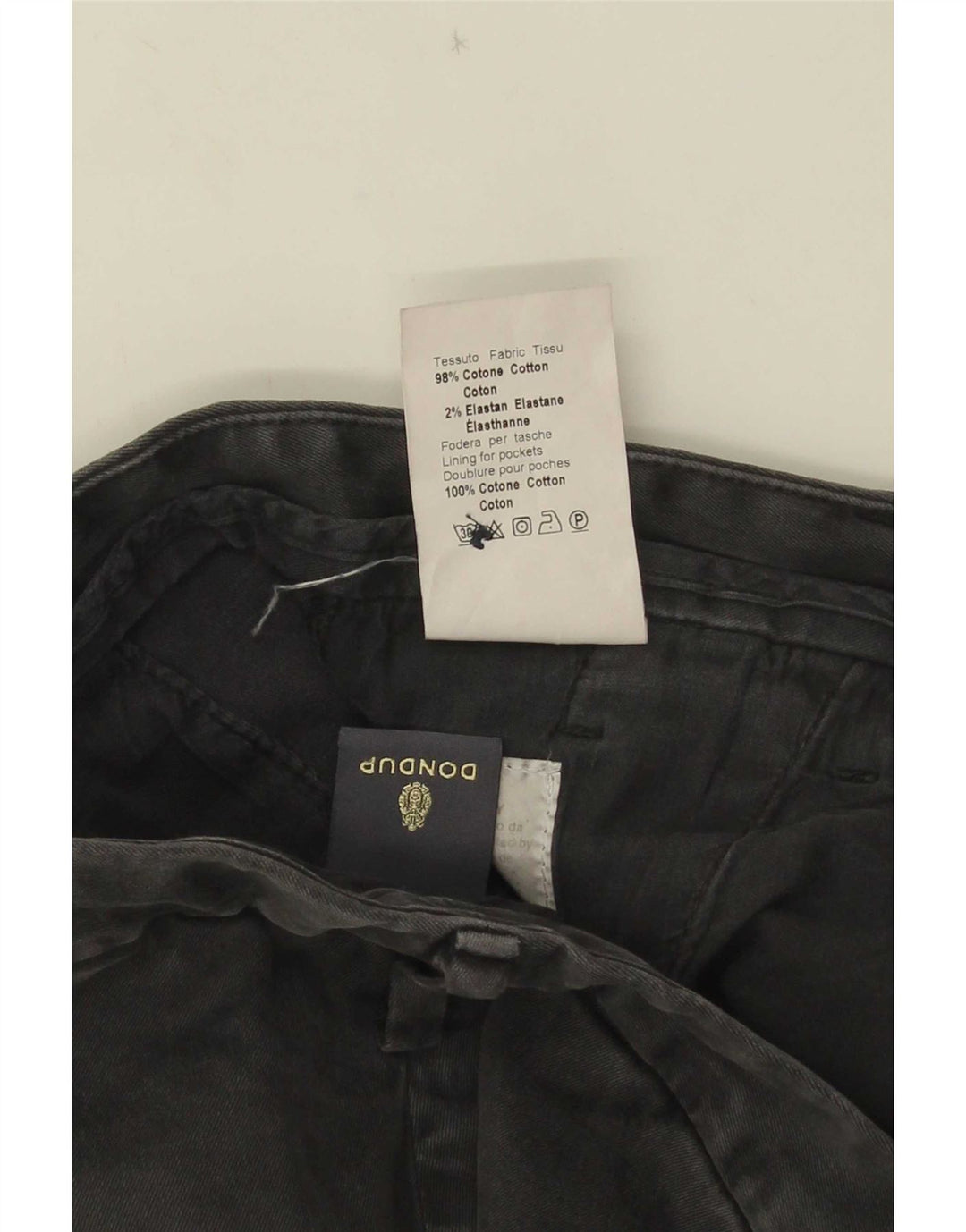 Dondup Ανδρικό παντελόνι Chino Slim W36 L31 Γκρι βαμβακερό