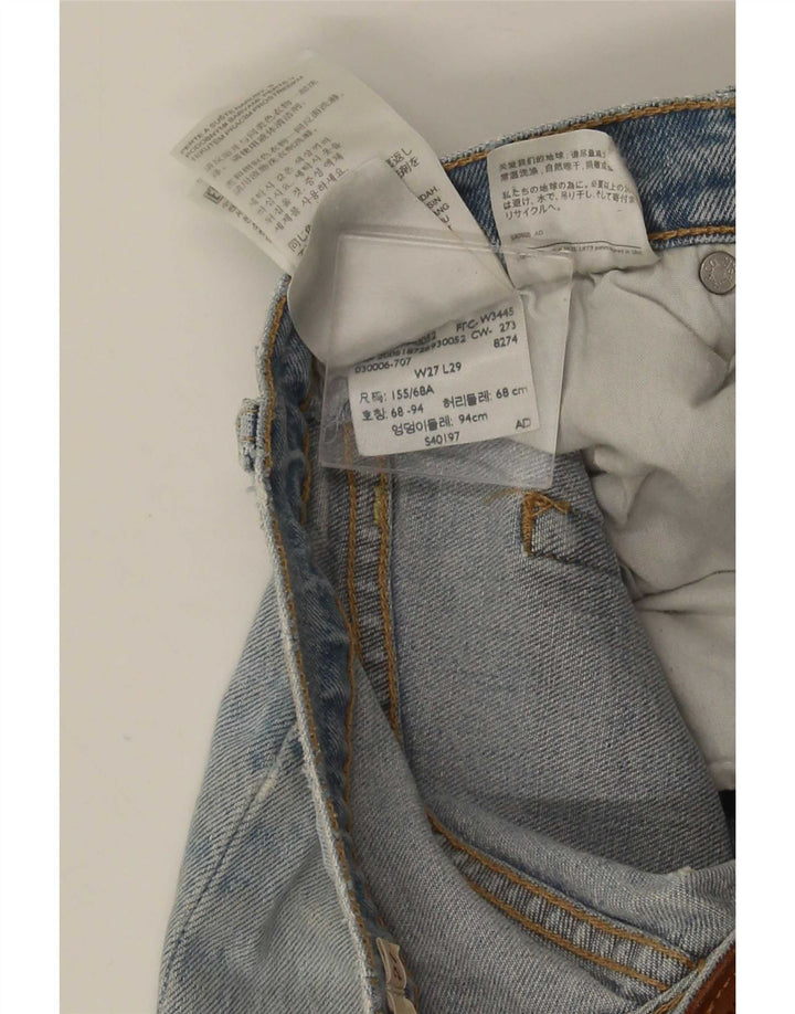 Levi's Womens Ribcage Distressed Straight Jeans W27 L29 Μπλε βαμβακερό