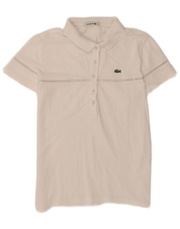 Lacoste γυναικείο μπλουζάκι πόλο κανονικό μέγεθος 40 Μεσαίο λευκό