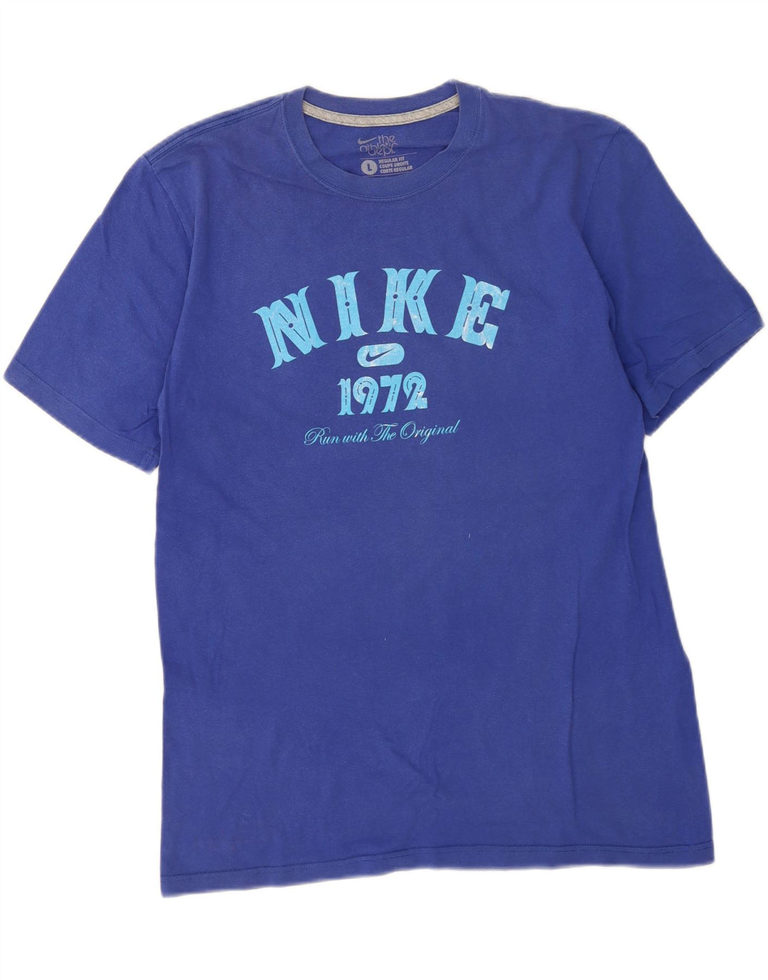 Ανδρικό μπλουζάκι Nike με γραφικό κανονικό μπλουζάκι, μπλουζάκι μεγάλο μπλε