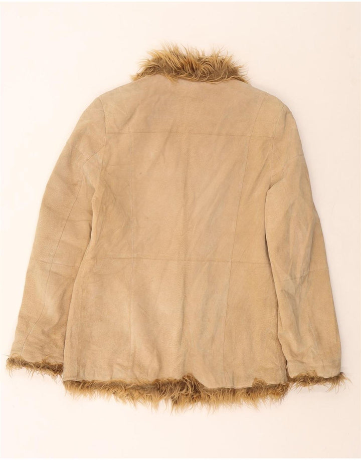 TOM TAILOR Γυναικείο Suede Jacket UK 16 Large Beige Leather