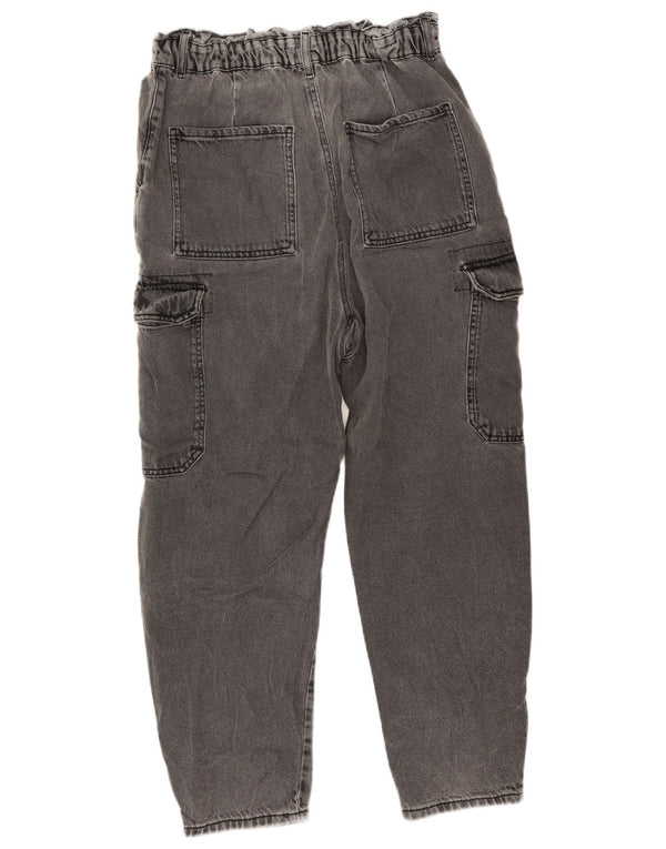 Zara Womens Crop Cargo Loose Jeans EU 40 Medium W32 L25 Γκρι βαμβακερό