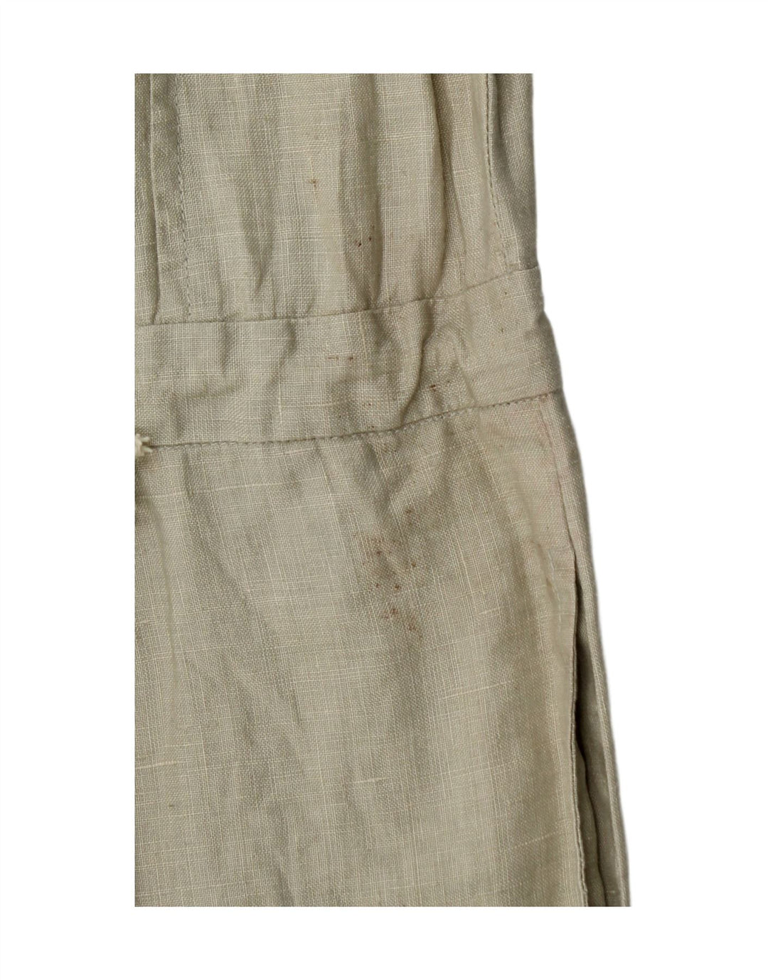 Vintage γυναικείο αμάνικο Playsuit UK 12 Medium Khaki Λευκά είδη