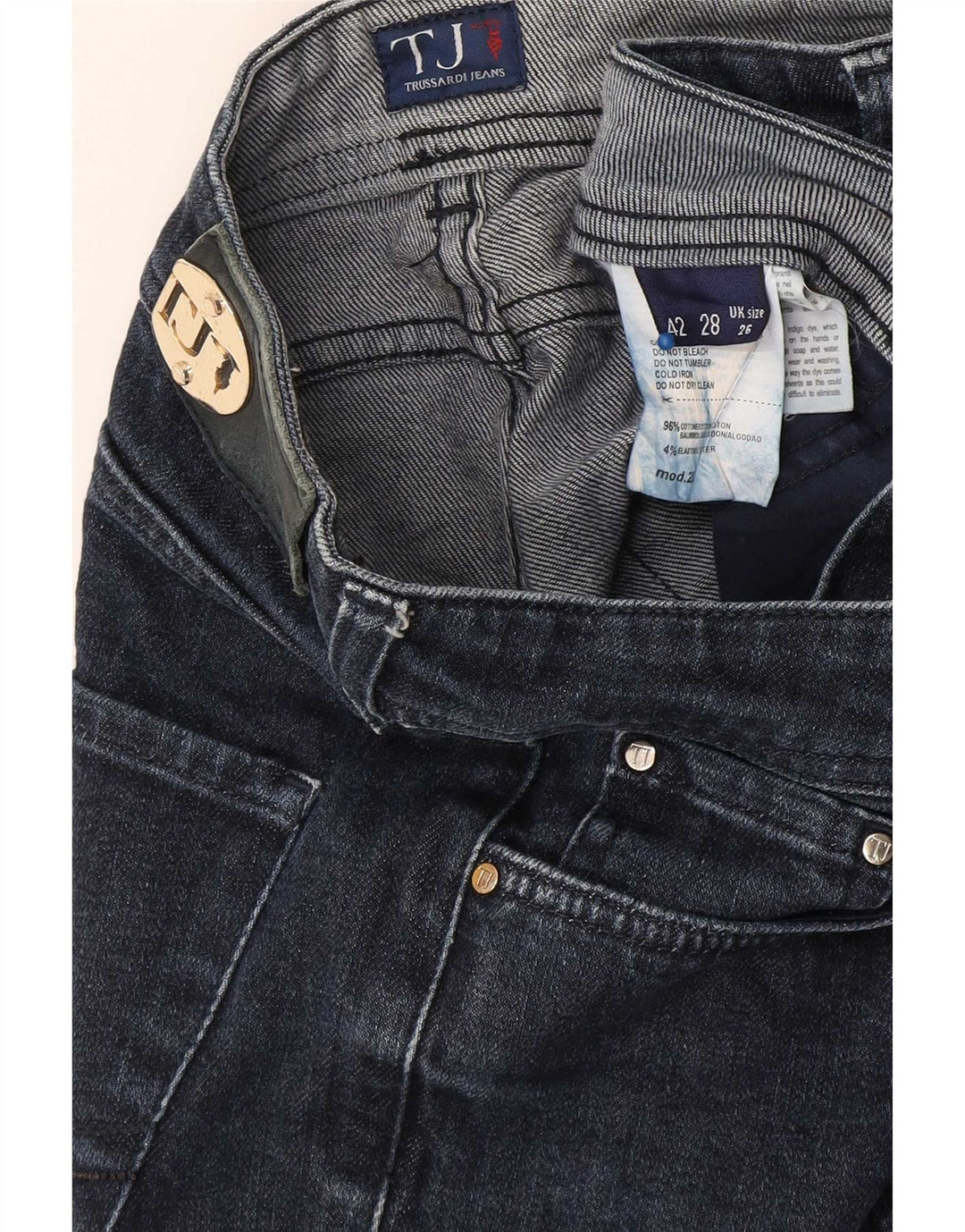 Trussardi Γυναικείο Slim Jeans W26 L28 Navy Blue Cotton