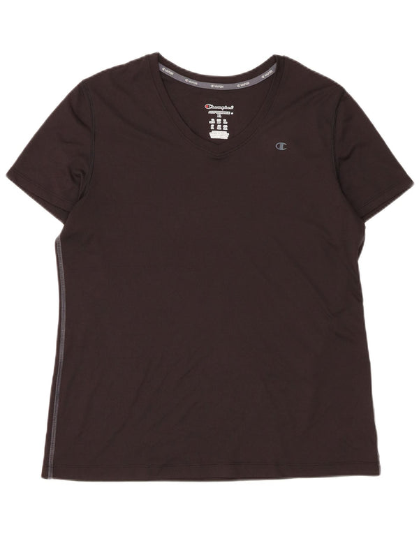 Champion Γυναικείο T-Shirt Top UK 18 XL Μαύρο Πολυεστέρας