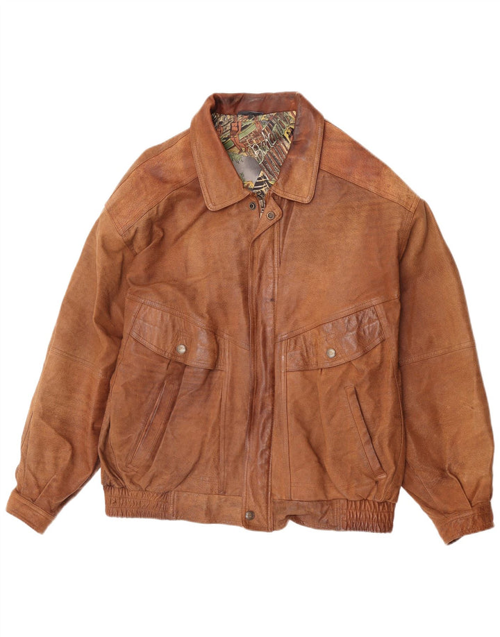 Vintage Ανδρικό Δερμάτινο Μπουφάν UK 42 XL Καφέ Δερμάτινο