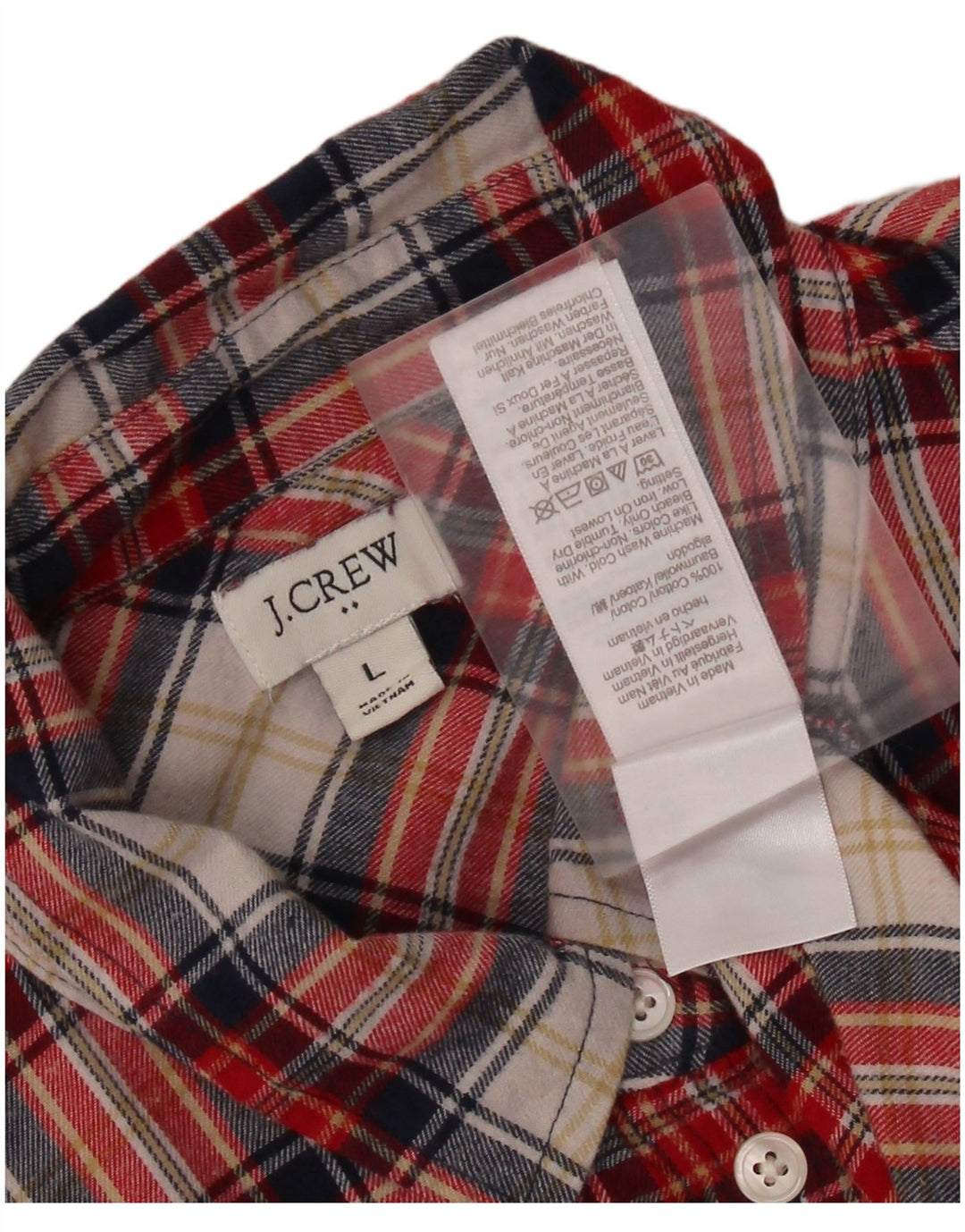 J. CREW Γυναικείο φανελένιο πουκάμισο UK 16 Μεγάλο κόκκινο βαμβακερό καρό