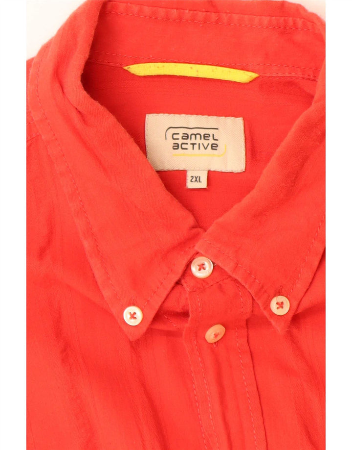 Ανδρικό κοντομάνικο πουκάμισο Camel Active 2XL κόκκινο βαμβακερό