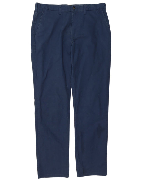 Marks & Spencer Ανδρικό παντελόνι Chino με κανονική εφαρμογή W34 L33 Navy Blue Cotton