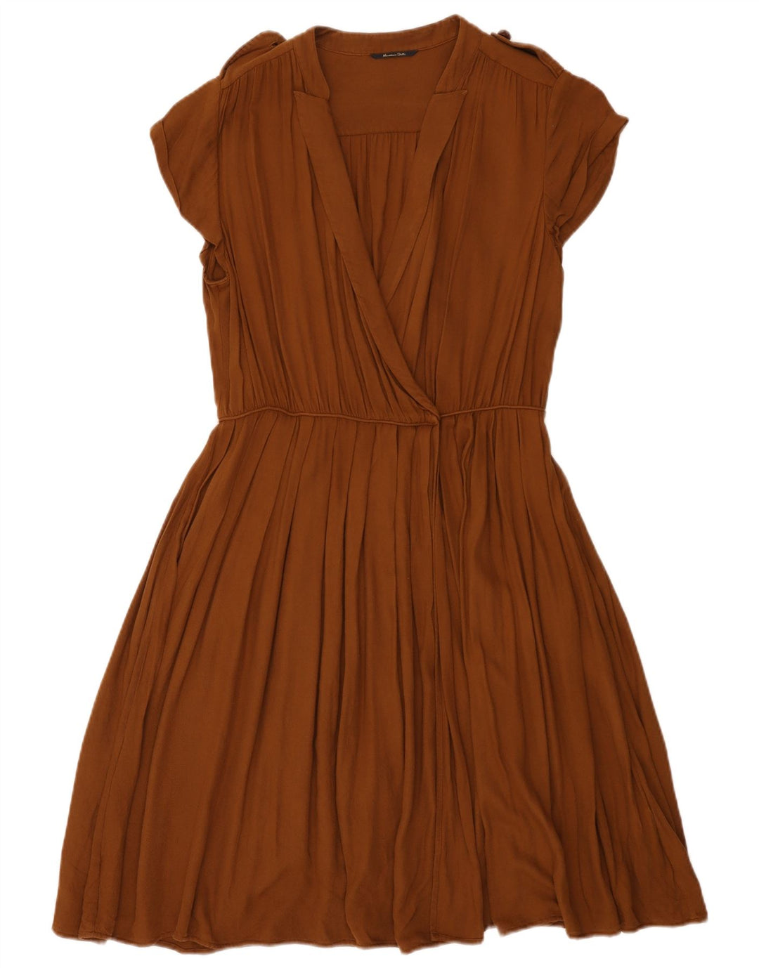 Massimo Dutti Γυναικείο Wrap Dress EU 42 Μεγάλη καφέ βισκόζη
