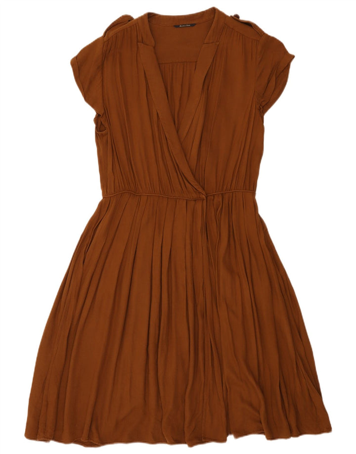 Massimo Dutti Γυναικείο Wrap Dress EU 42 Μεγάλη καφέ βισκόζη