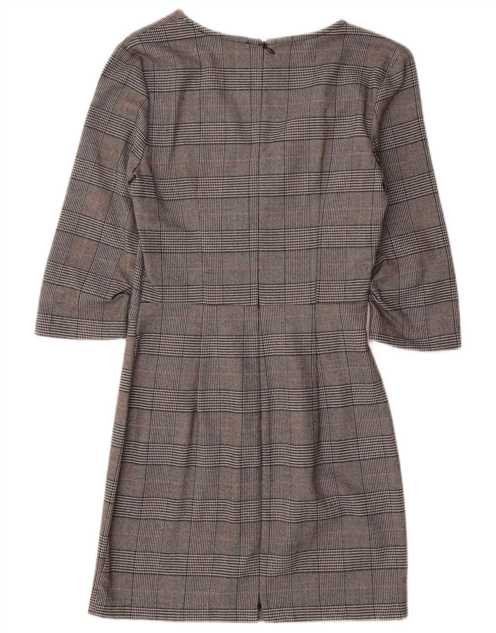 Γυναικείο φόρεμα ZARA με μανίκια 3/4 UK 6 XS Grey Houndstooth