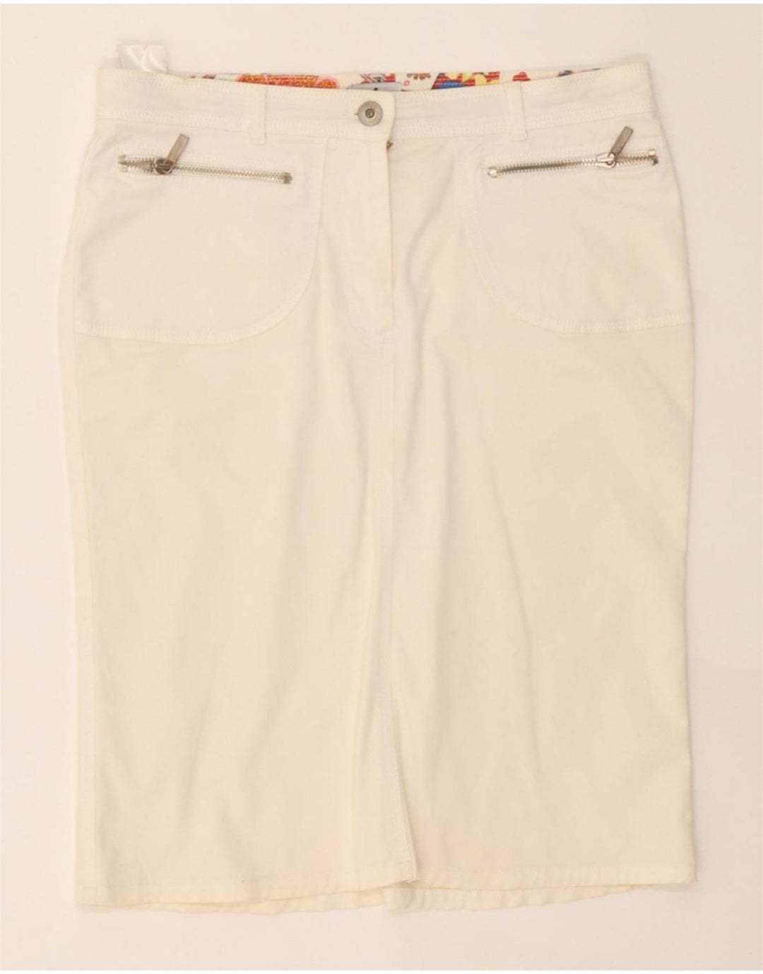 BYBLOS Womens Straight Skirt W30 Medium White Vintage Byblos and Second-Hand Byblos from Messina Hembry 